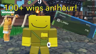 how to get 100+ wins an hour in roblox bedwars!