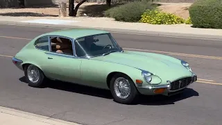 Driving Video 33k Original Miles Willow Green 1971 Jaguar E-Type 2+2 V12 4-Spd A/C