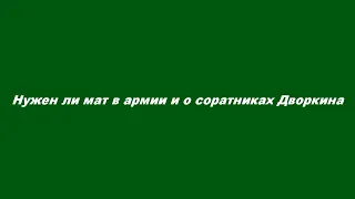 Нужен ли мат в армии и о соратниках Дворкина