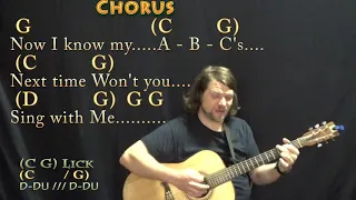 The Alphabet Song (Kid Song) Guitar Cover Lesson in G Major with Chords/Lyrics - Munson