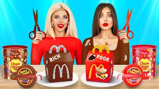 Expensive vs Cheap Food Challenge! Eating Rich Chocolate Cake & Poor Fake Burger by RATATA POWER