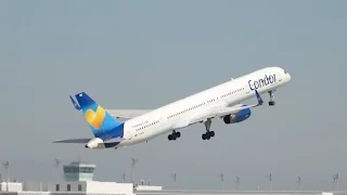 Condor Thomas Cook Boeing 757-330 D-ABOM departure at Munich Airport München Flughafen