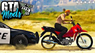 MEGA FUGA INSANA DA POLICIA DE HONDA POP 100! ( INCRÍVEL ) - GTA 5 MODS