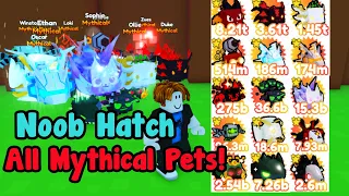 Noob Hatched ALL Mythical Pets In Pet Simulator X Roblox!