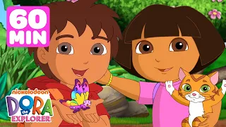 Dora's Daring Rainforest Rescues! 🦋 1 Hour | Dora the Explorer | Nick Jr.