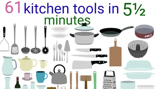 kitchen items/: {kitchen utensils}. English vocabulary. kitchen tools part 1