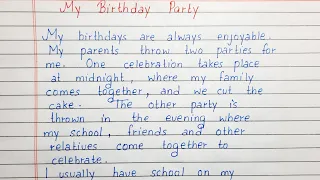 Write a short essay on My Birthday Party | Essay Writing | English