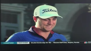 Justin Thomas get emotional about grandfather during interview after 2021 Players win