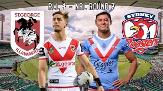 NRL Round 7 Roosters vs Dragons (RLL 4 Simulation)