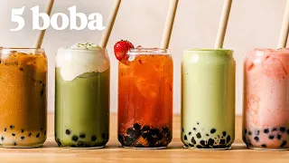 BOBA 5 Ways! Favorite BOBA / BUBBLE TEA Recipes You Gotta Try