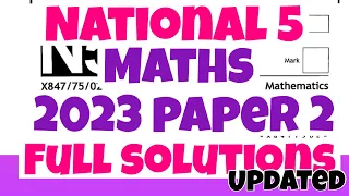 National 5 Maths 2023 Paper 2 Full Solutions