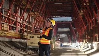 Tour of road construction progress in the gigantic SR 99 Tunnel under Downtown Seattle