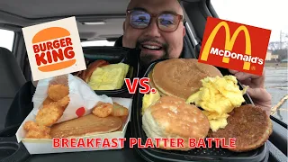 McDONALD’s vs. BURGER KING - Who has the BEST Breakfast Platter? Battle Royale 2021 🤡👑