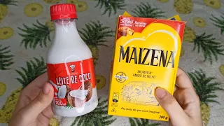 MISTURE MAISENA COM LEITE DE COCO E NÃO VAI MAIS QUERER PÃO NO CAFÉ DA MANHÃ OU LANCHE EM MINUTOS