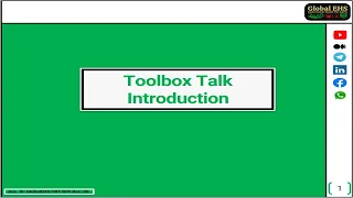 Introduction of Tool Box Talk Global EHS TBT 001