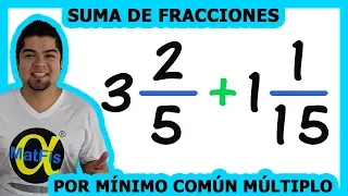 Suma de 2 Fracciones Mixtas Método mínimo común múltiplo 1 | Alfa MatFis