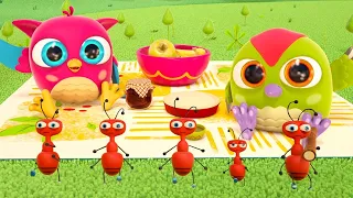 The Ants Go Marching One by One song for kids + More @HopHoptheOwl baby songs & nursery rhymes.