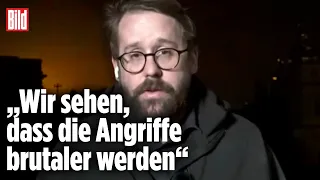 Explosionen hinter BILD-Reporter während Live-Schalte | Paul Ronzheimer | Ukraine-Krieg