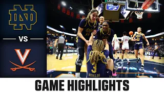 Notre Dame vs. Virginia Game Highlights | 2023-24 ACC Women’s Basketball