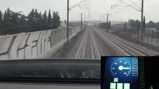 High speed train TGV cockpit view (France)