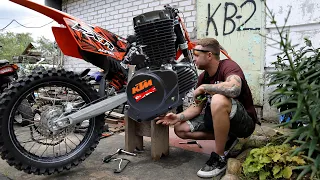 Ставим китайский мотор 166FMM в KTM  ! НАЧАЛО .