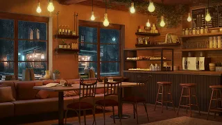 Cozy Coffee Shop with Smooth Piano Jazz Music and Rain Sounds for Relaxing, Studying and Working