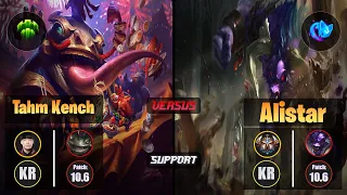 Kellin TAHM KENCH (Support) [Guardian] VS ALISTAR - Challenger KR Patch 10.6