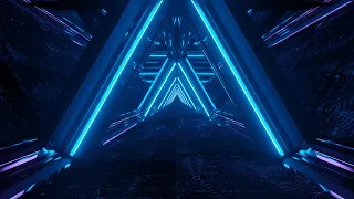 Glowing Blue Neon Reflection Tech Tunnel Corridor Space VJ Loop Background | Moving Background Video
