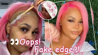 🍧Summer Affordable Pink Bob Wig Review! | Flawless Transparent Lace W/ Natural Edge By #ULAHAIR
