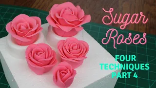 Sugar Rose Tutorial Part 4 / Pinch Rose / No Cutter Sugar Rose / Cake Decorating Tutorial