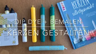 Kerzen (für Ostern) gestalten mit Dip Dye und Bemalen