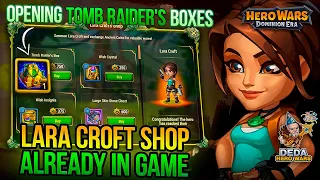 Lara Croft Shop. Tomb Raider's boxes. Hero Wars: Dominion Era
