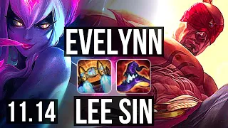 EVELYNN vs LEE SIN (JUNGLE) | 9/0/6, 71% winrate, Legendary | EUW Master | v11.14