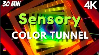 Sensory Music for Autism: Rainbow Sensory Tunnel Radiate Happiness with Colorful Visuals