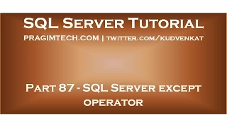 SQL Server except operator