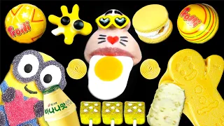 Mukbang :) Yellow Dessert Ice Cream Egg Jelly Minions Marshmallow FUNNY EATING SHOW Realmouth 주멍이