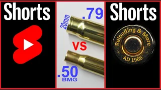 .50BMG vs .79 Hispano (20mm Hispano) #reloadingandmore, #Shorts, #50bmg, #WWII