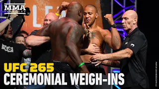 Derrick Lewis And Ciryl Gane Have Fiery Staredown At Ceremonial Weigh-Ins | UFC 265 | MMA Fighting