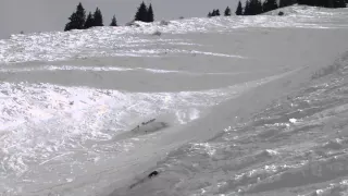 Черная трасса падение на лыжах