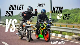 Royal Enfield Bullet 350 Vs Ktm Rc 125 Long race | Amazing Results | Ksc vlogs