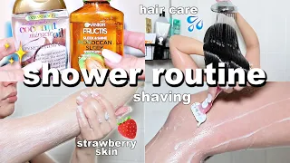 My *EVERYTHING* Shower Routine | Strawberry Skin, Hair Care, Skin Care, Shaving & More!