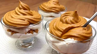 New recipe for coffee cream mousse in 5 minutes! A dessert that melts in your mouth!