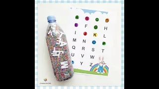 I Spy Sensory Bottle -with hidden letters and the alphabet chart
