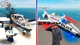 GTA 5 : Franklin Shinchan & Pinchan Get The Most Expensive Worst To Best Police Plane GTA 5 !