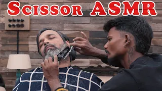 Scissor Sound Beard Trimming ASMR | Indian Massage