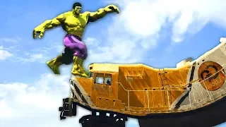 The Avengers Hulk VS Train | Grand Theft Auto V