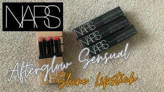 NARS AFTERGLOW SENSUAL SHINE LIPSTICKS SWATCHES