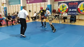 Marcel Brzeźniak Ćwierćłfinał -52 kg Kick-Light Kadet Starszy ŚLĄSKA LIGA KICKBOXINGU 8.12.2019 R 2