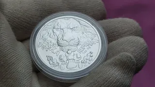 2 доллара 2023 Ниуэ Чешский лев Король Чарльз III 1 oz серебро  999