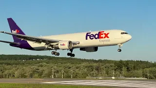 Evening Landing for FedEx Express, Boeing 767-300 Manchester-Boston Regional Airport, KMHT